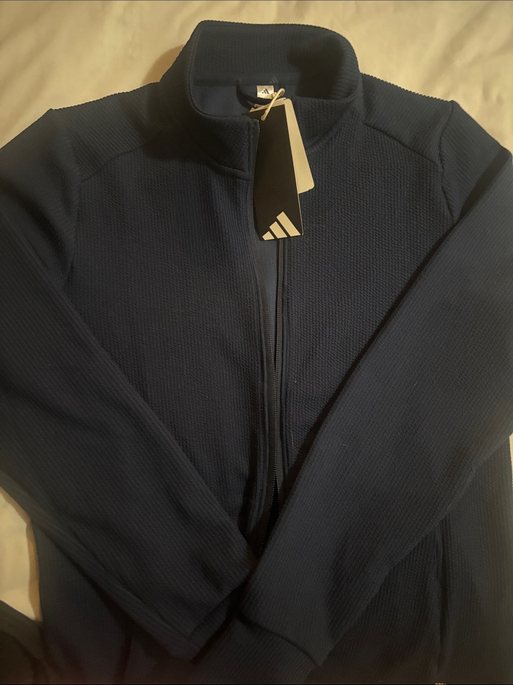 adidas Woman’s  Conavy Navy Textured Zip Jacket